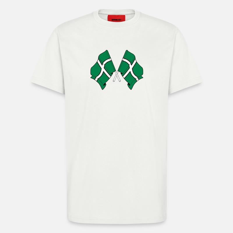 Drapeaux croisés du Devon - T-shirt bio décontracté fabriqué en UE - OFF WHITE