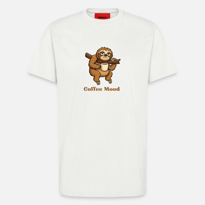 Faultier mit Kaffeetasse - T-Shirt - made by SPREAD - OFF WHITE