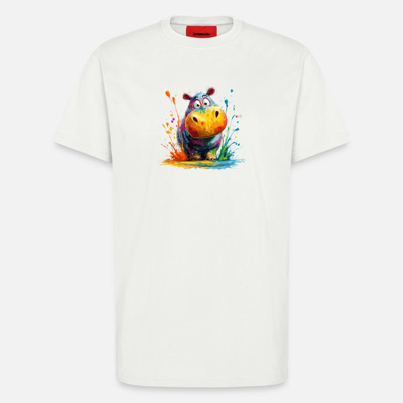 Bunter Hippo Splash - T-Shirt - made by SPREAD - OFF WHITE