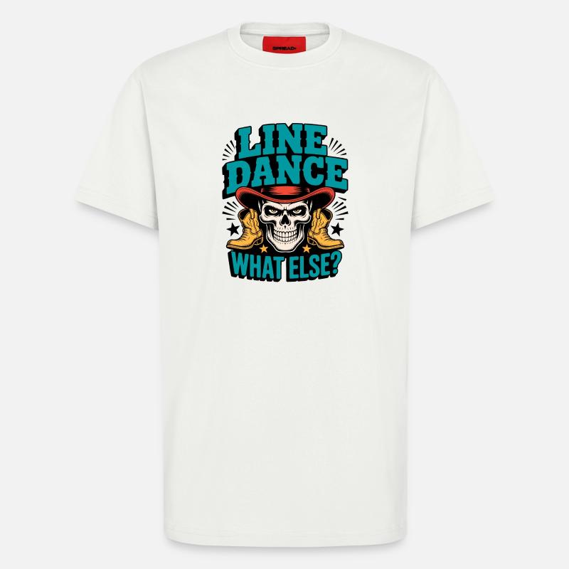 Line Dance Schädel mit Stiefeln - T-Shirt - made by SPREAD - OFF WHITE