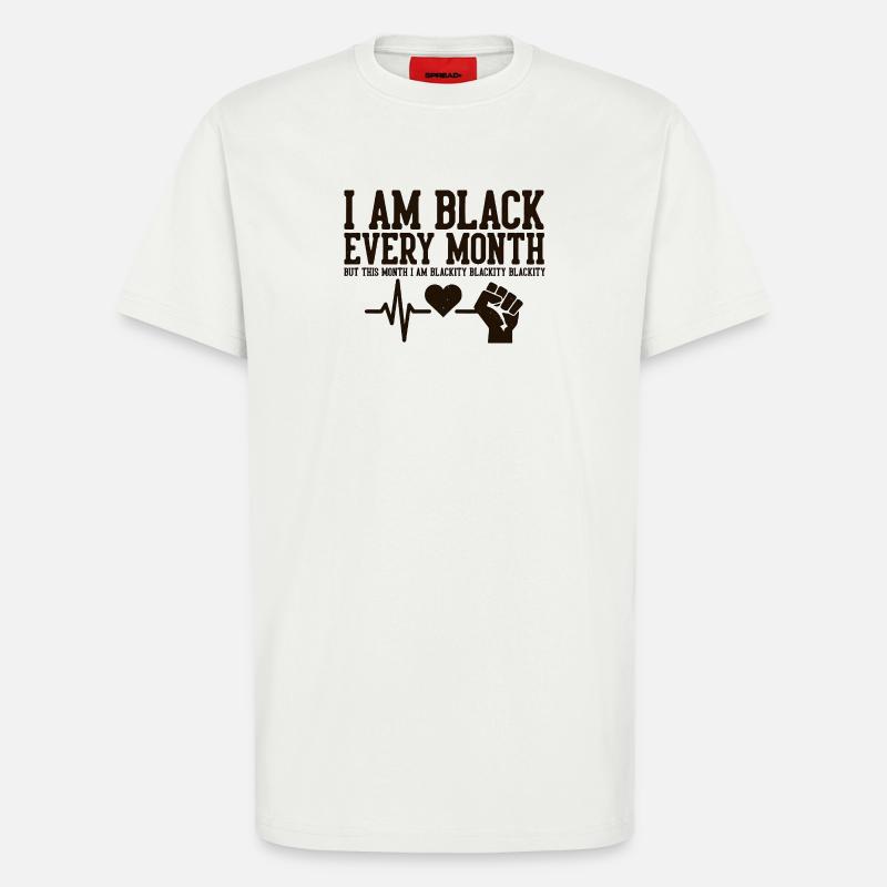 Ich bin jeden Monat schwarz Herzschlag-Faust - T-Shirt - made by SPREAD - OFF WHITE