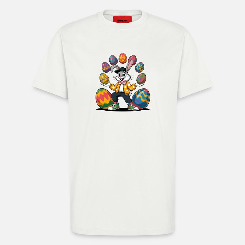 Osterhase mit bunten Eiern - T-Shirt - made by SPREAD - OFF WHITE