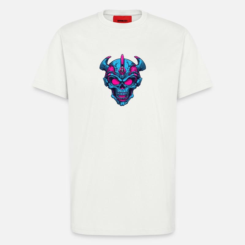 Neon Dämonenschädel - T-Shirt - made by SPREAD - OFF WHITE