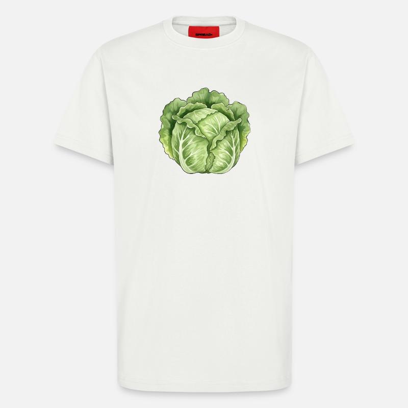 Art de feuilles de laitue - T-shirt bio décontracté fabriqué en UE - OFF WHITE