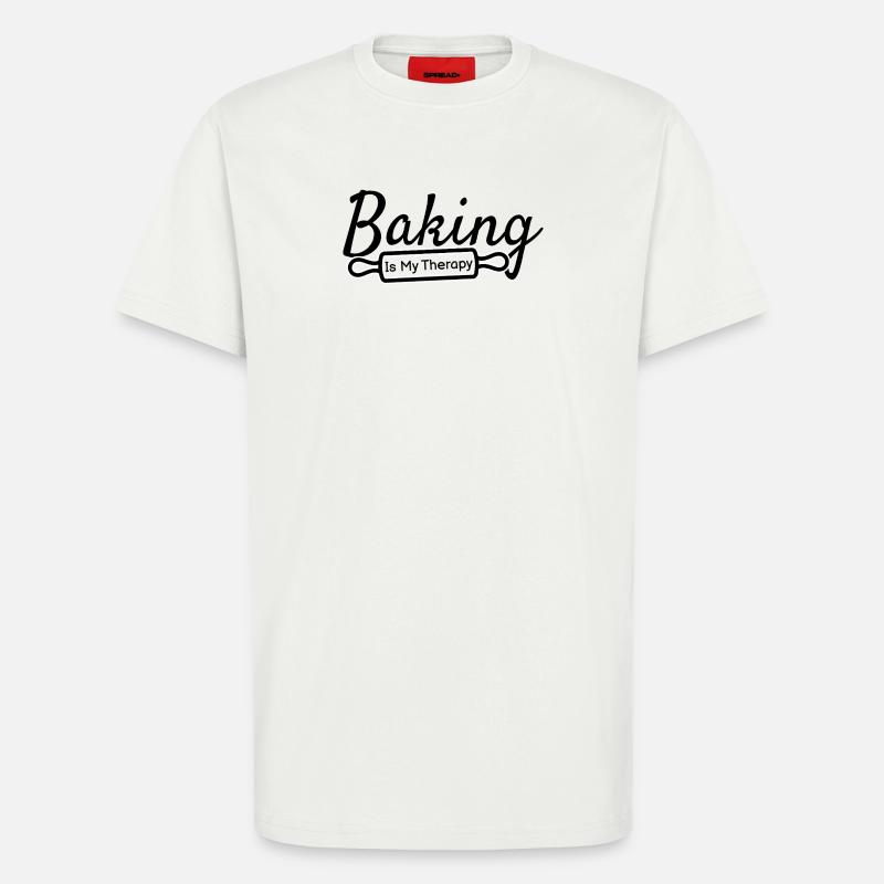 Baking Is My Therapy – Backen Spruch - T-Shirt - made by SPREAD - OFF WHITE