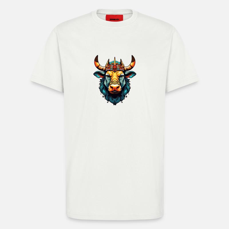 Stier Comic King - T-Shirt - made by SPREAD - OFF WHITE