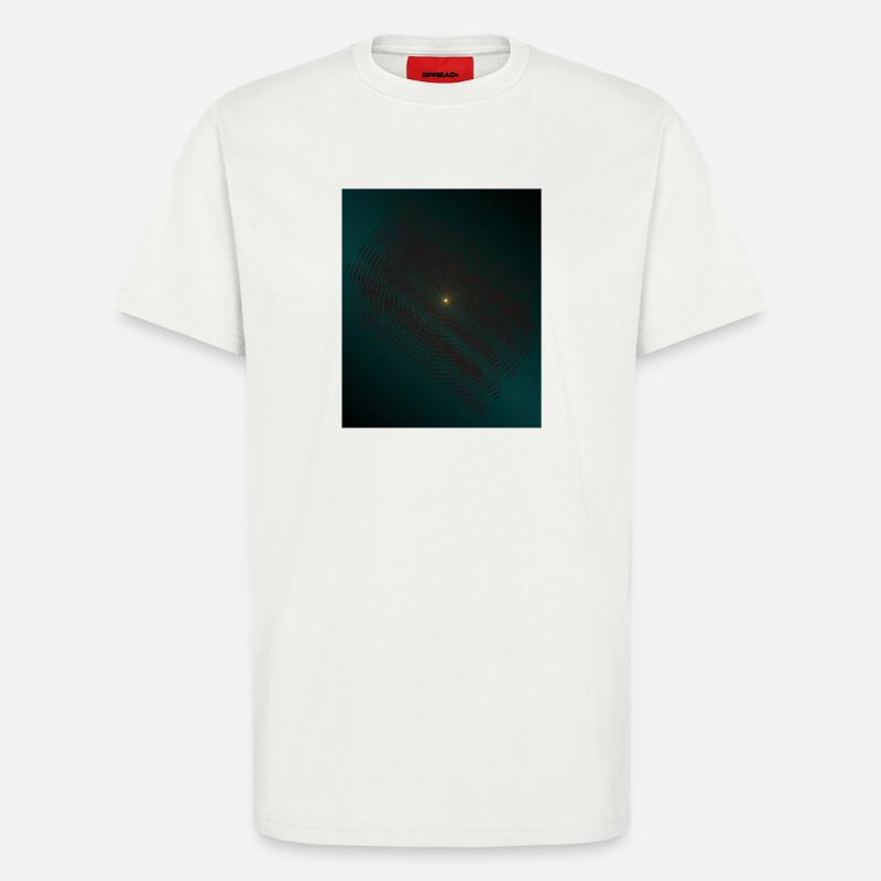 Spirale de lutte turquoise au centre - T-shirt bio décontracté fabriqué en UE - OFF WHITE