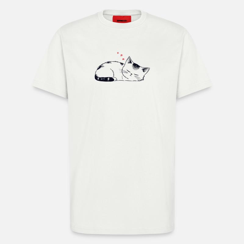 Stickige schlafende Katze - T-Shirt - made by SPREAD - OFF WHITE