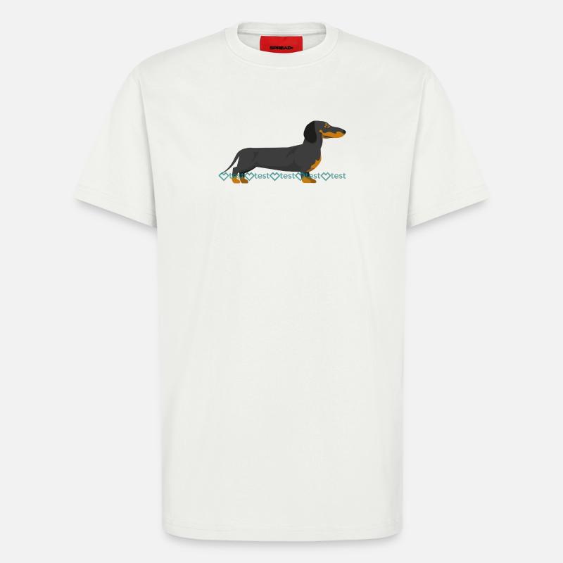 Dackel Silhouette mit Wasserzeichen Muster - T-Shirt - made by SPREAD - OFF WHITE