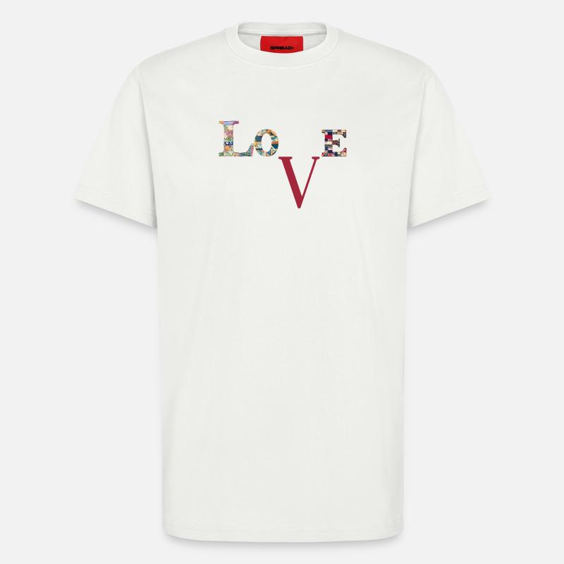 Love Patchwork Typography - T-Shirt - made by SPREAD - OFF WHITE