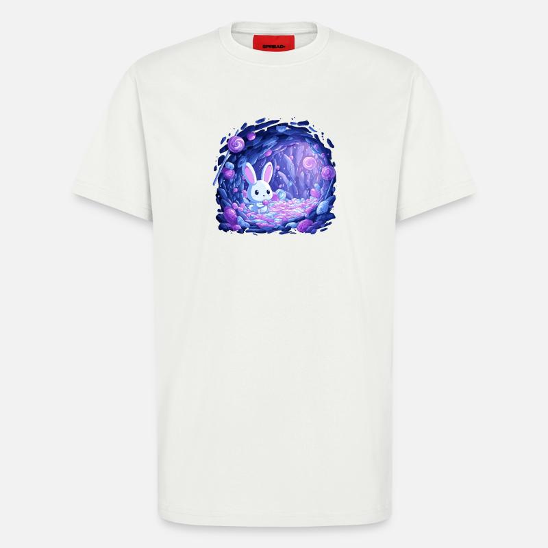 Sucre Lop Bunny en Candy Light - T-shirt bio décontracté fabriqué en UE - OFF WHITE
