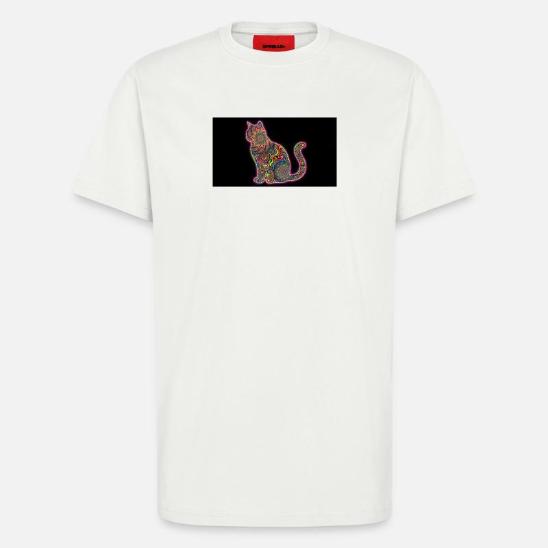 Psychedelic Cat Patterns - T-Shirt - made by SPREAD - OFF WHITE