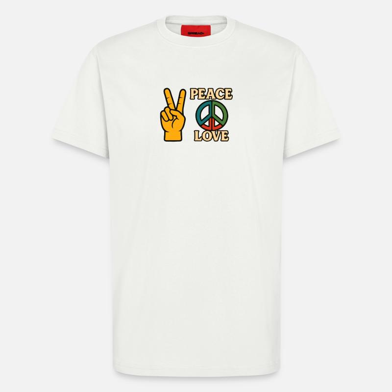Peace and Love Icon Friedens-Tee - T-Shirt - made by SPREAD - OFF WHITE