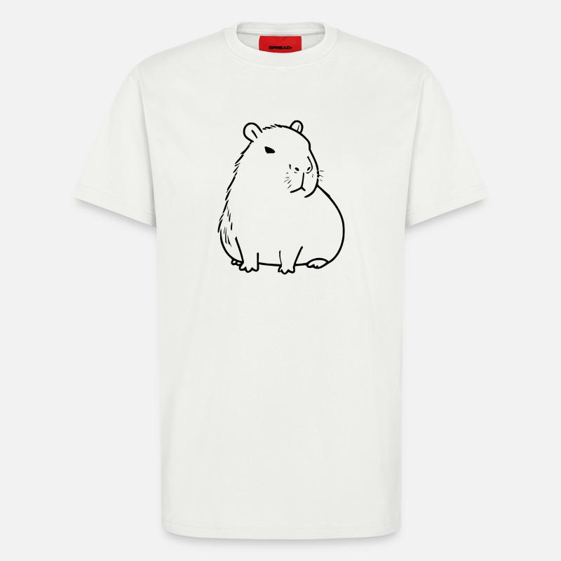 Capybara capybara noir - T-shirt bio décontracté fabriqué en UE - OFF WHITE