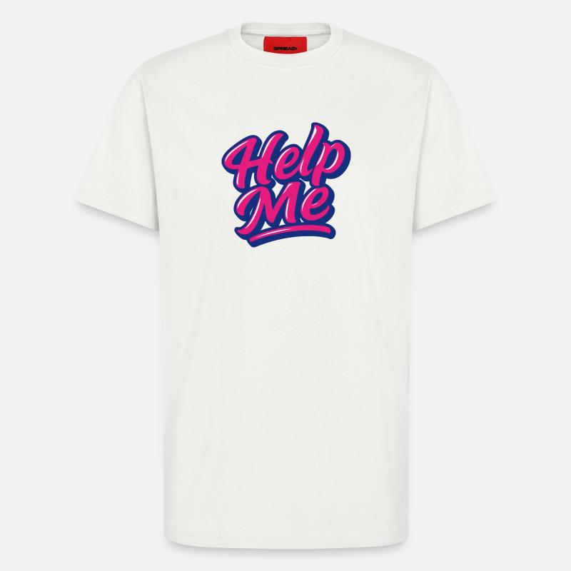 Help Me Neon Script - T-Shirt - made by SPREAD - OFF WHITE