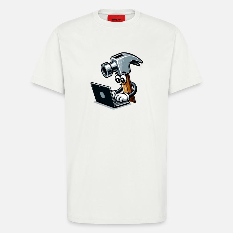 HammerCode: Werkzeug trifft Bits - T-Shirt - made by SPREAD - OFF WHITE