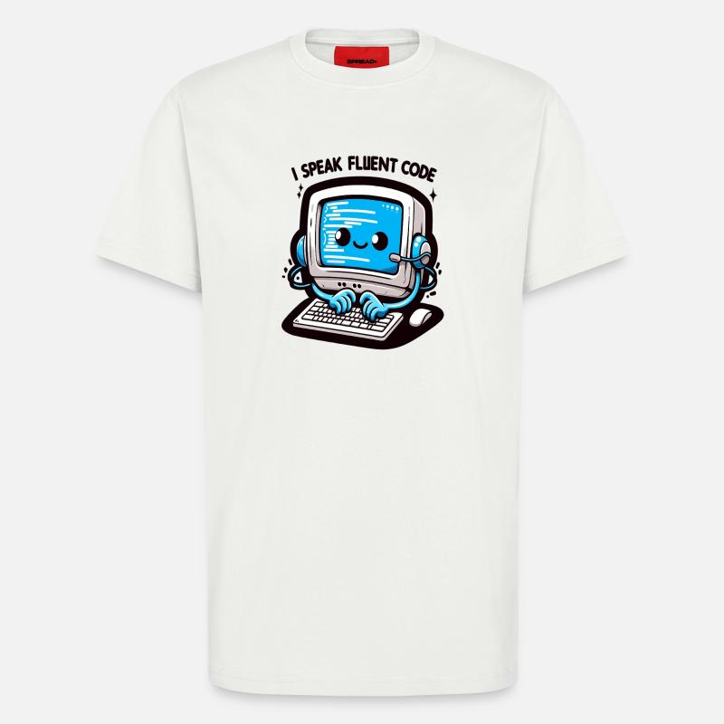 I Speak Fluent Code Retro Computer - T-Shirt - made by SPREAD - OFF WHITE
