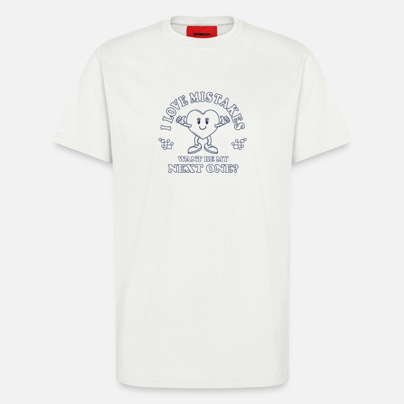 Love Mistakes – Retro Comic Flirt Spruch - T-Shirt - made by SPREAD - OFF WHITE