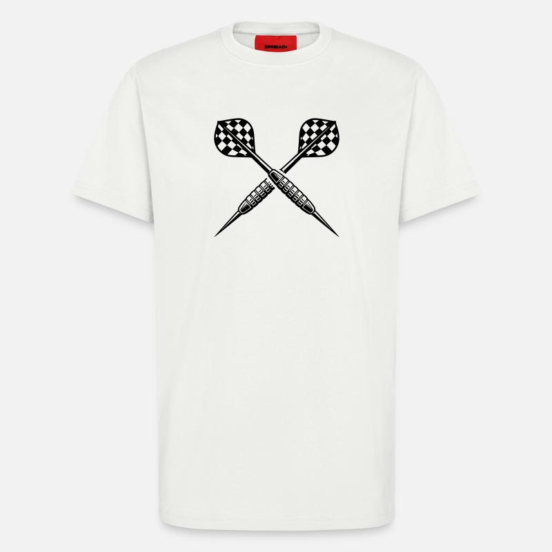 Lancer de fléchettes Fléchettes Fléchettes - T-shirt bio décontracté fabriqué en UE - OFF WHITE