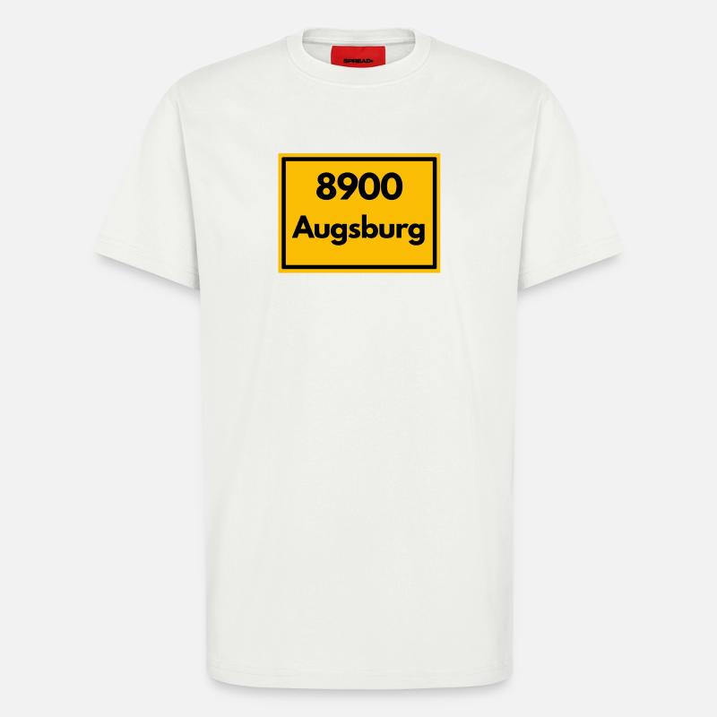 OLD POSTCODE POSTCODE RETRO 8900 AUGSBURG - T-Shirt - made by SPREAD - OFF WHITE