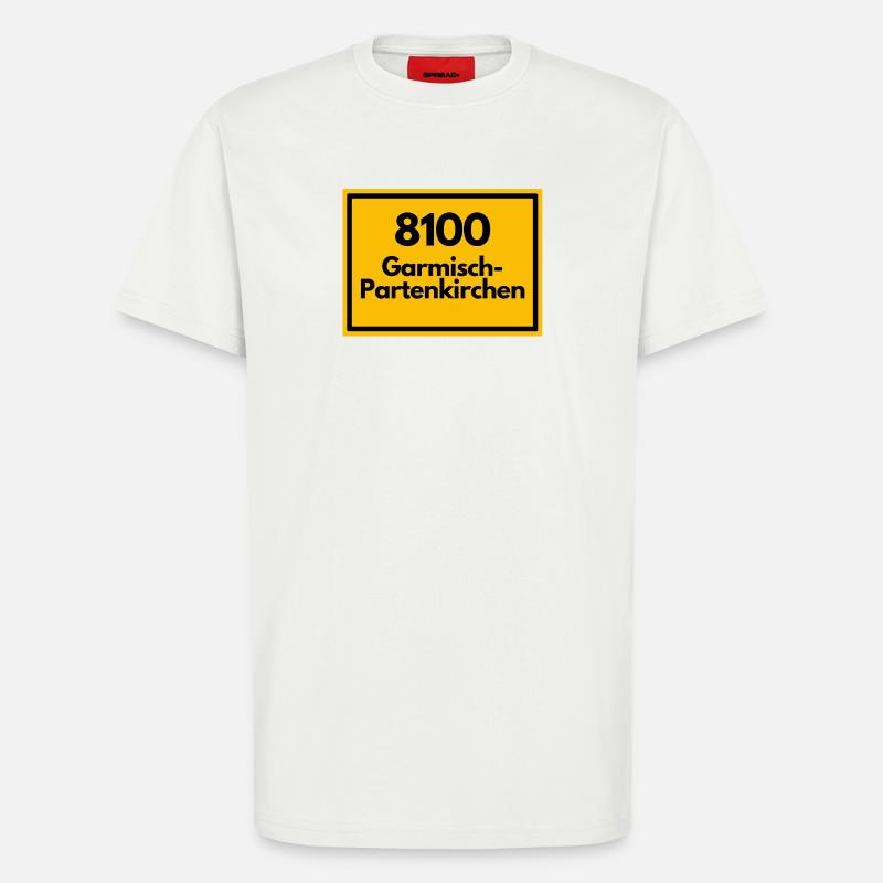 OLD POSTCODE POSTCODE 8100 GARMISCH-PARTENKIRCHEN - T-Shirt - made by SPREAD - OFF WHITE