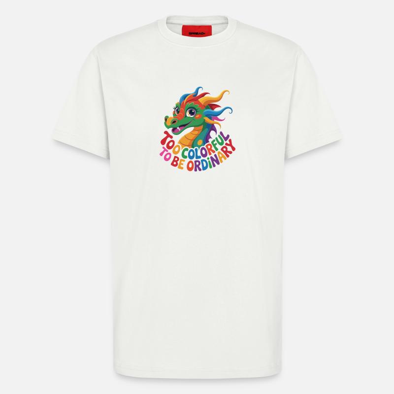 Farbenfroher eigenständiger Drache - T-Shirt - made by SPREAD - OFF WHITE