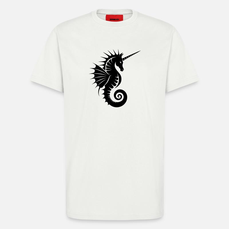 Einhorn-Seepferdchen Silhouette - T-Shirt - made by SPREAD - OFF WHITE