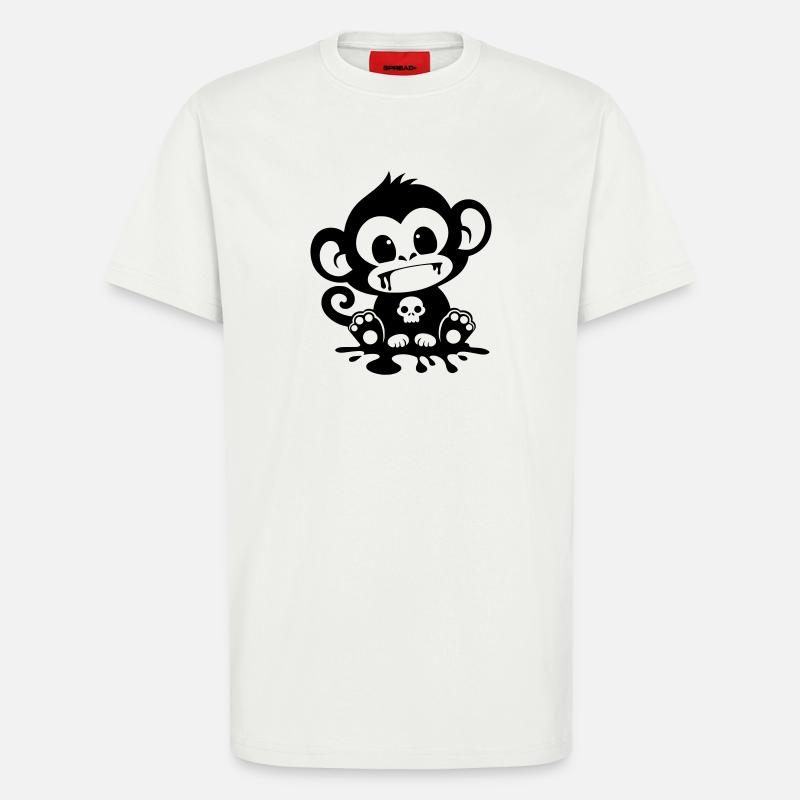 Spooky Affe mit Totenkopf - T-Shirt - made by SPREAD - OFF WHITE