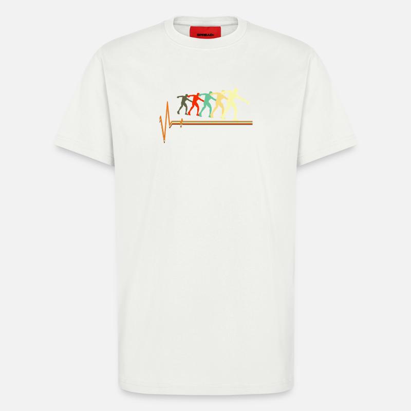 Shot Put Evolution Retro Herzschlag Pulskunst - T-Shirt - made by SPREAD - OFF WHITE