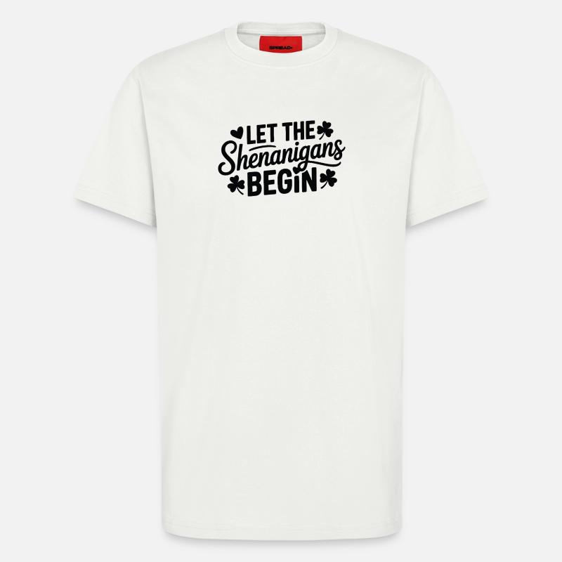 Shenanigans Begin Shamrock Script - T-Shirt - made by SPREAD - OFF WHITE