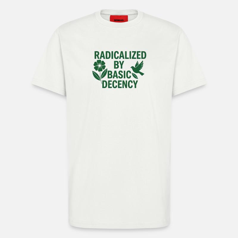 Progressive Values Basic Decency Shirt - T-Shirt - made by SPREAD - OFF WHITE