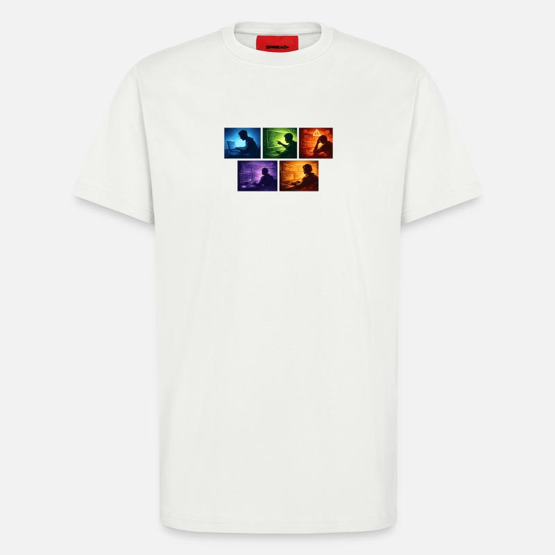 Multi-Screen Code Shadow - T-Shirt - made by SPREAD - OFF WHITE