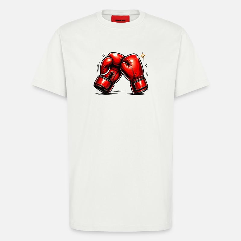 Rote Boxhandschuhe Kraft und Dynamik - T-Shirt - made by SPREAD - OFF WHITE