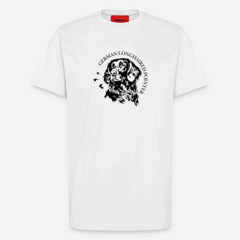 German Longhaired Pointer Jagdhunde Hunde Wilsigns - T-Shirt - made by SPREAD - OFF WHITE