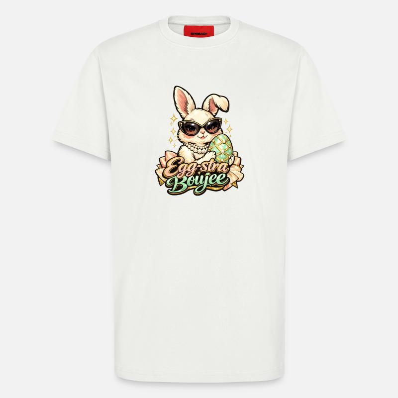 Egg-stra Boujee Easter Bunny Easter - T-Shirt - made by SPREAD - OFF WHITE