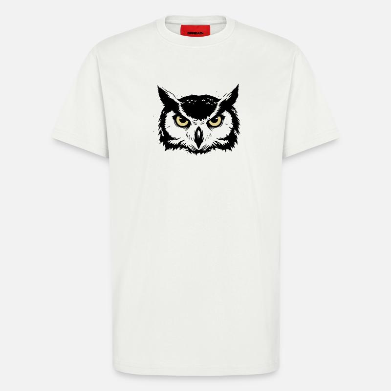 Mystischer Eule Kopf Natur - T-Shirt - made by SPREAD - OFF WHITE