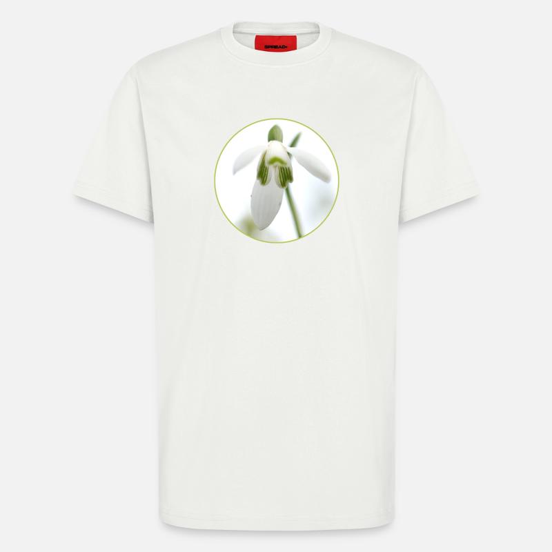 Source de la Fleur de Perce-Neige - T-shirt bio décontracté fabriqué en UE - OFF WHITE