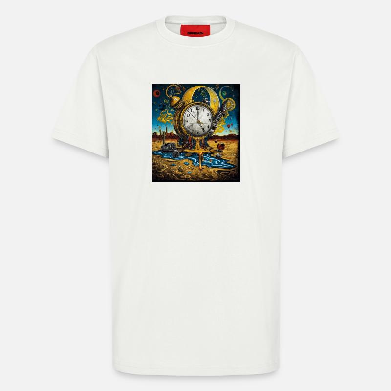 Floating Time Clock in Sand Desert - T-Shirt - made by SPREAD - OFF WHITE