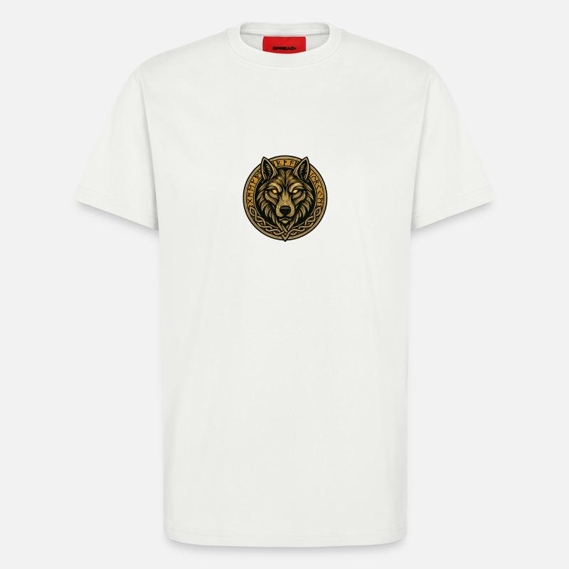 Wolfsmedaillon mit Runenring - T-Shirt - made by SPREAD - OFF WHITE