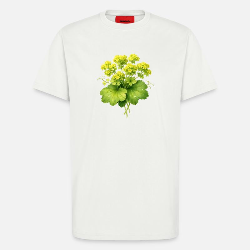 Frauenmantel Pflanze mit Blüten  - T-Shirt - made by SPREAD - OFF WHITE