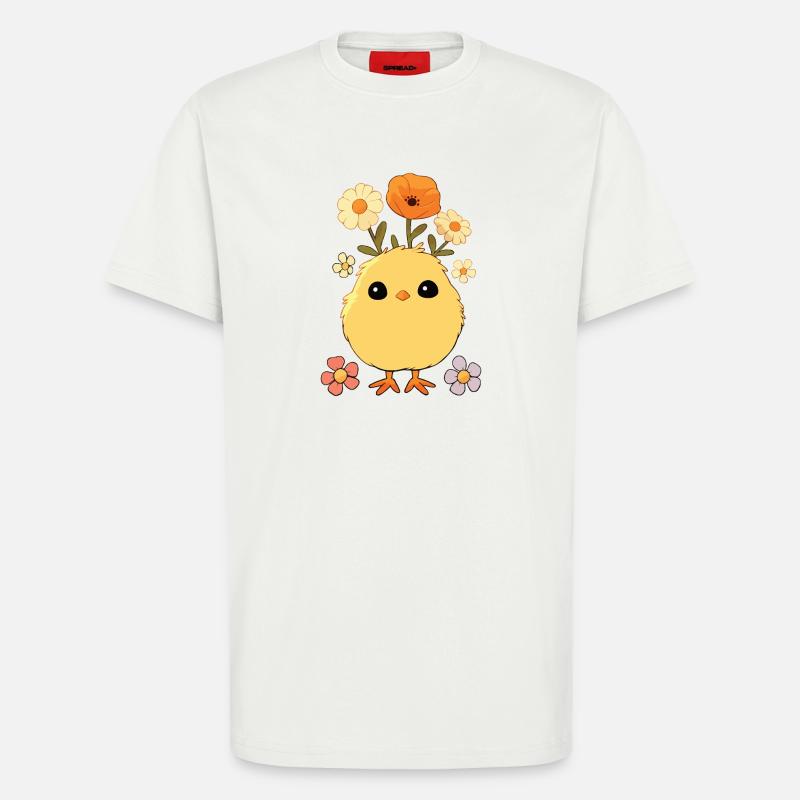Chick, Spring, Flowers, Summer, Easter, Garden - T-Shirt - made by SPREAD - OFF WHITE