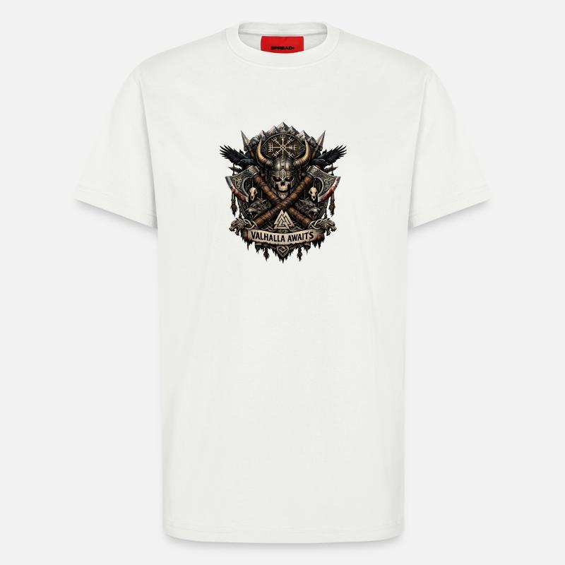 Walhalla wartet auf das Wikingerwappen - T-Shirt - made by SPREAD - OFF WHITE