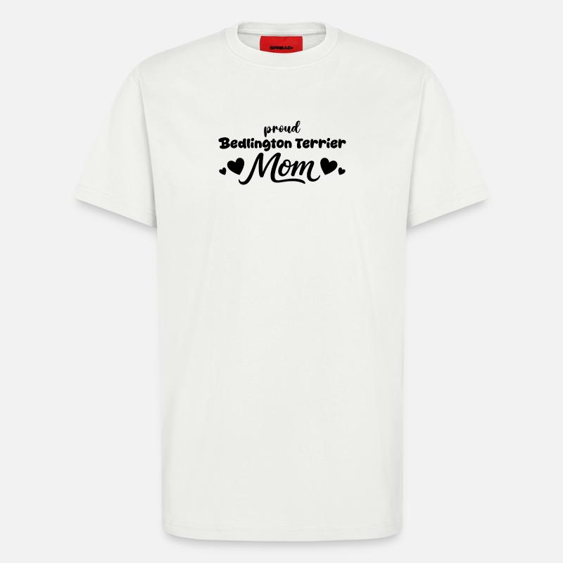 Fière mère de Bedlington, Bedlington Terrier - T-shirt bio décontracté fabriqué en UE - OFF WHITE