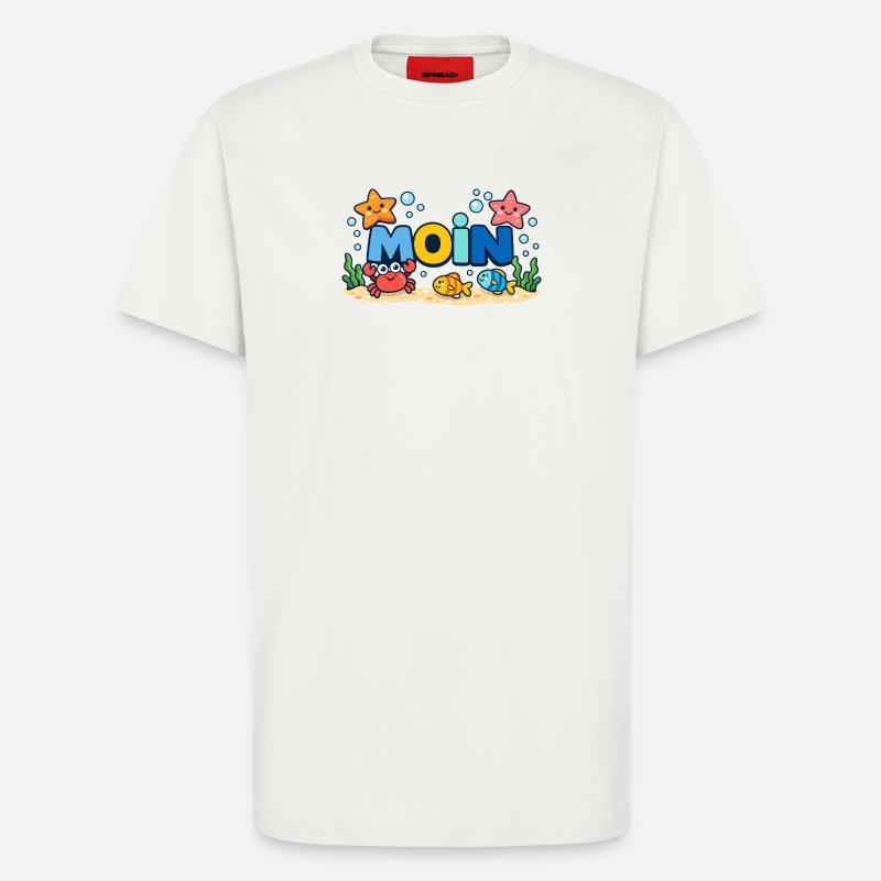 MOIN Möwe Leuchtturm Maritim Bunt - T-Shirt - made by SPREAD - OFF WHITE