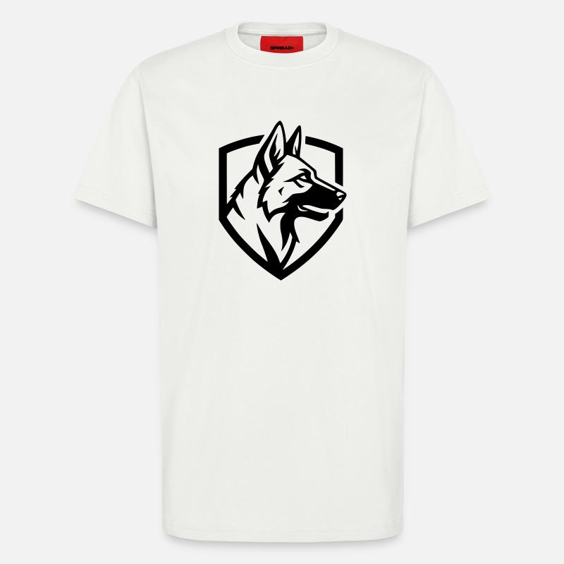 German Shepherd Crest Shield Security - T-Shirt - made by SPREAD - OFF WHITE