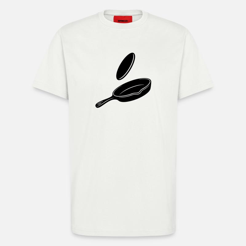 Silhouette de la poêle à bascule Pancake - T-shirt bio décontracté fabriqué en UE - OFF WHITE