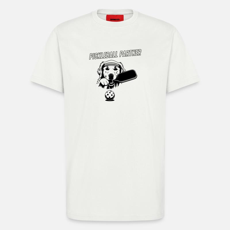 Compagnon de pickleball mignon - T-shirt bio décontracté fabriqué en UE - OFF WHITE