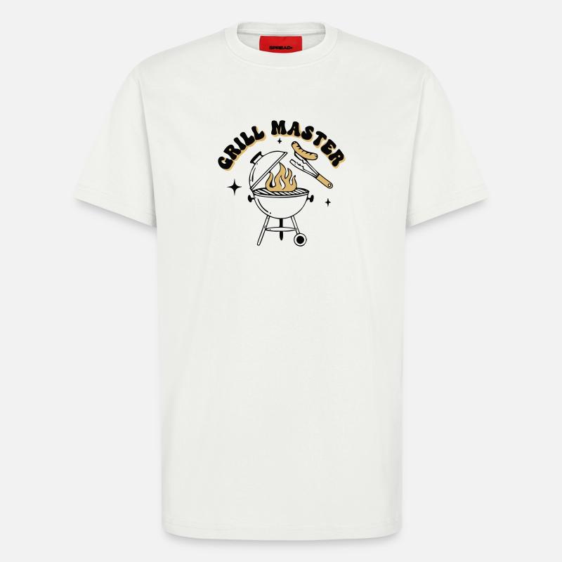 Witziger Grill Master BBQ Papa - T-Shirt - made by SPREAD - OFF WHITE