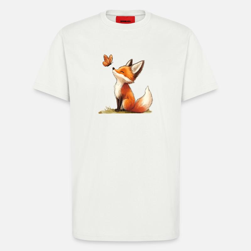Fuchs mit Schmetterling - T-Shirt - made by SPREAD - OFF WHITE