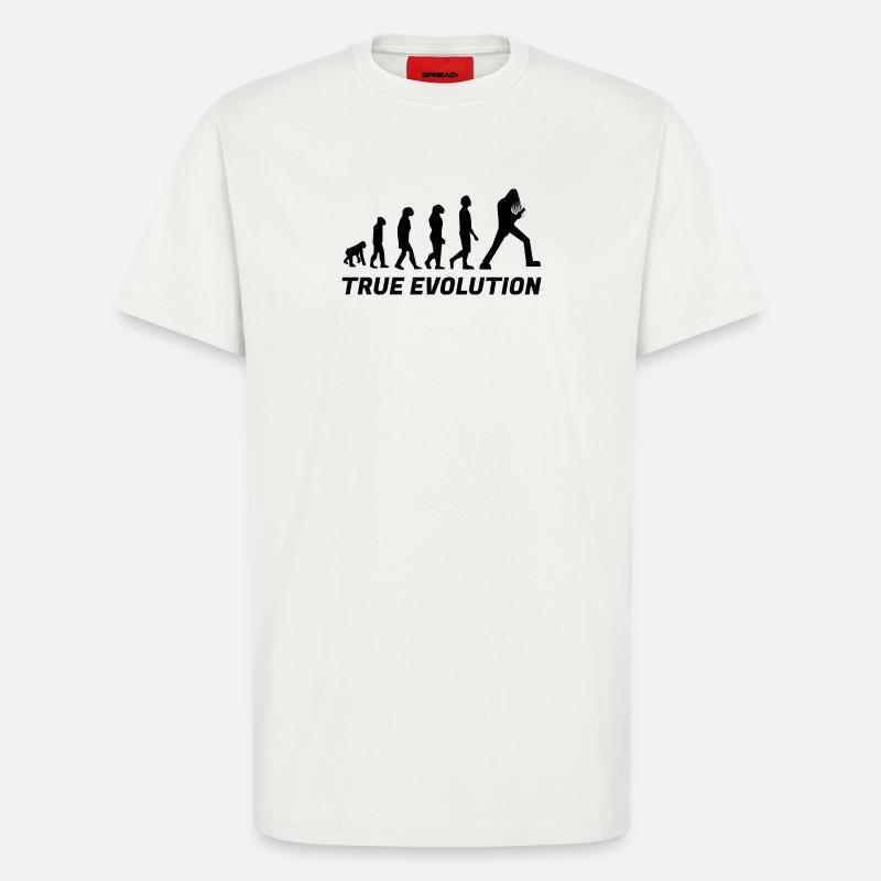 True evolution - vrai évolution metal - T-shirt bio décontracté fabriqué en UE - OFF WHITE